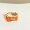 popular light luxury simple style square ring independent station new devil's eye design fashion OL ring