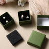 5 * 5 * 3cm ring stud earrings box, small box, green jewelry packaging box, simple gift box, logo can be printed.