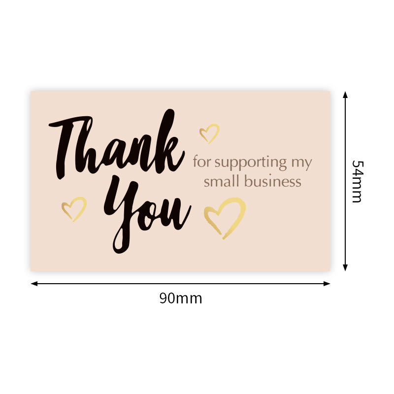 wholesale pink thank you card thank you gift card coated paper card gift packaging decorative greeting card