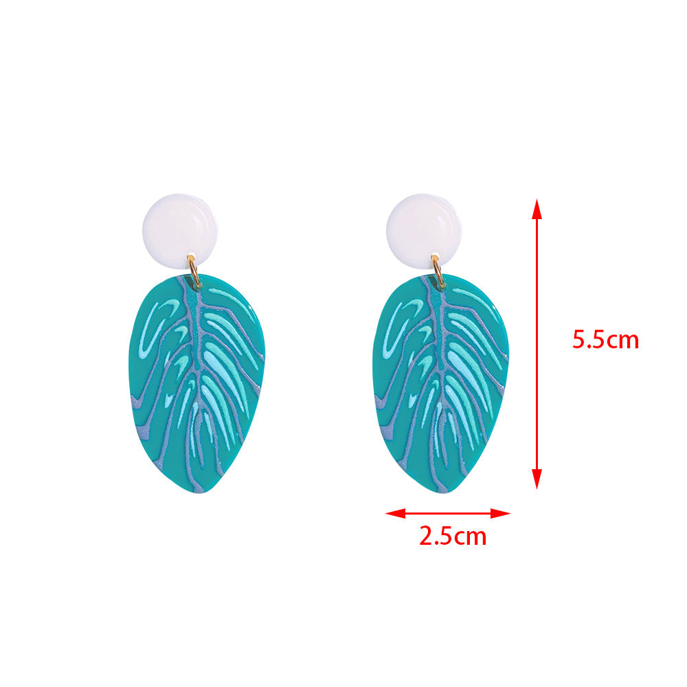 1 Pair Cartoon Style Cactus Leaves Flamingo Arylic Women's Drop Earrings