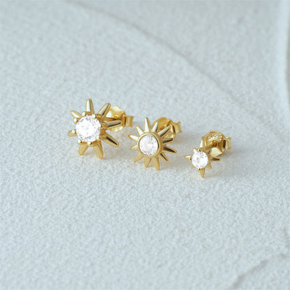 1 Set Simple Style Star Butterfly Plating Sterling Silver Hoop Earrings Ear Studs