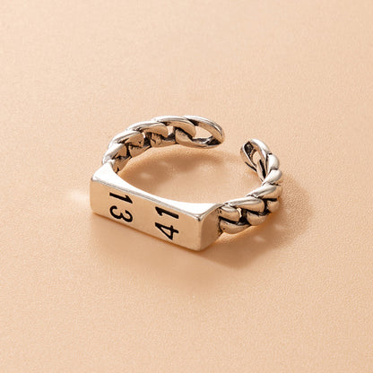 Cross-border European And American Simple Geometric Letter Animal Fish Mushroom Love Single Ring