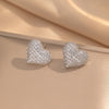 Moderate Luxury Flower Copper Diamond Inlay Stud Earrings