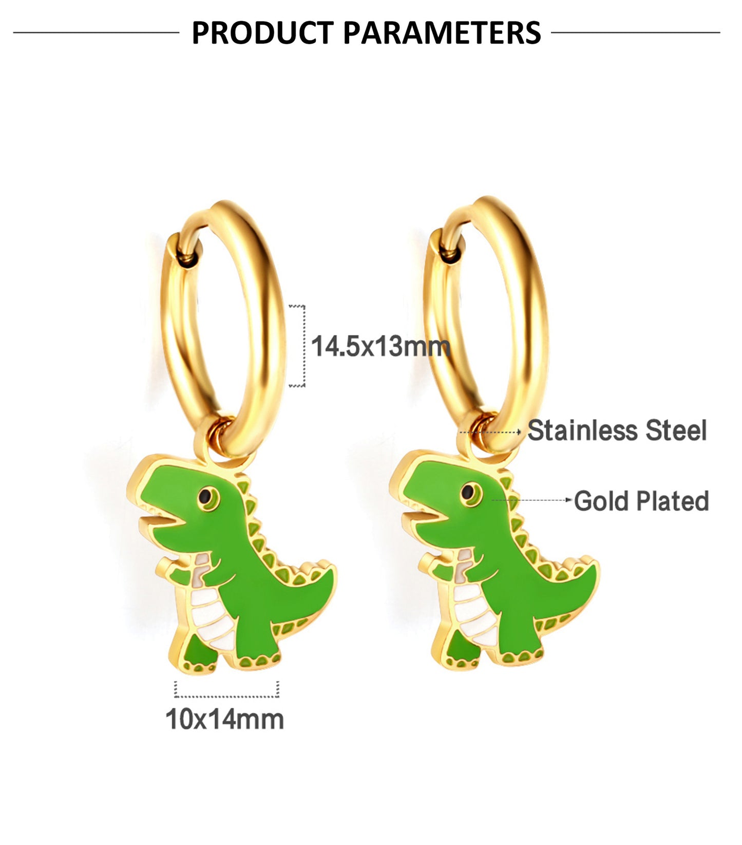 Fashion Animal Stainless Steel Plating Dangling Earrings 1 Pair