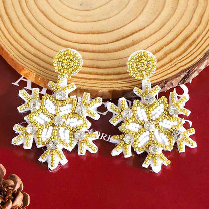 1 Pair Cute Christmas Tree Crutch Snowflake Plastic Drop Earrings