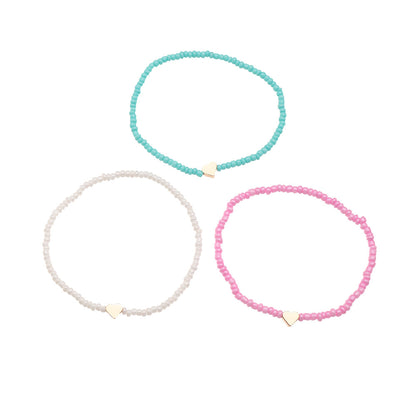 Bohemian Colorful Beads Heart Anklet Set Wholesale