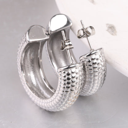 1 Pair Simple Style Solid Color Plating Titanium Steel Ear Studs