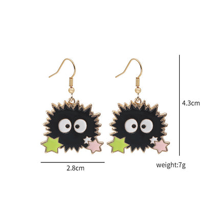 1 Pair Fashion Cartoon Character Enamel Alloy Drop Earrings