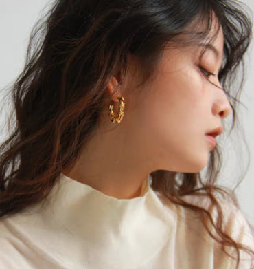 1 Pair Retro Geometric Plating Copper Earrings