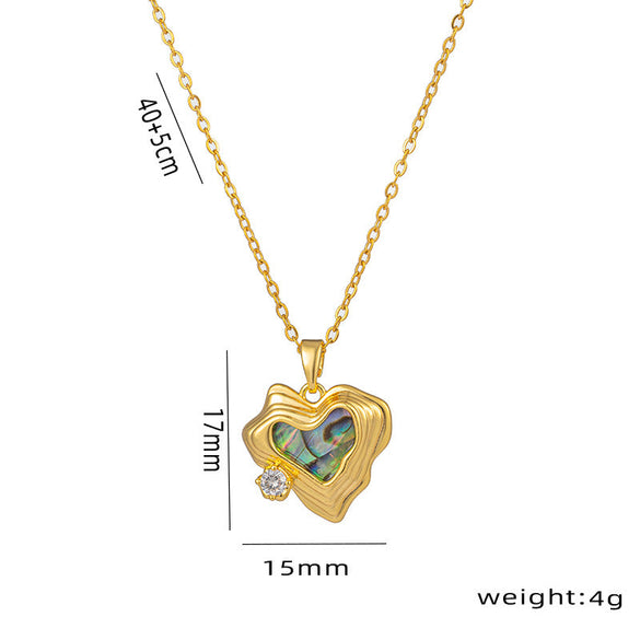 Quadrilateral Geometric Titanium Steel 18K Gold Plated Necklaces
