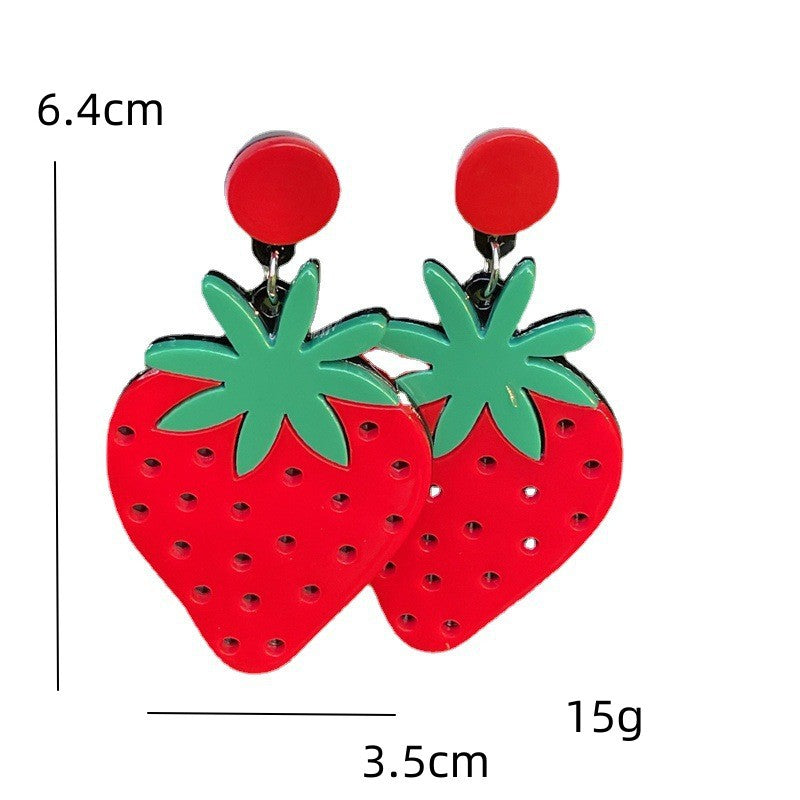 Sweet Fruit Arylic Women's Drop Earrings