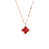 Fashion Flower Geometric Titanium Steel 18K Gold Plated Necklaces