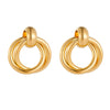 Fashion Round Geometric Stainless Steel Electroplating Stud Earrings