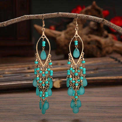 1 Pair Fashion Geometric Alloy Seed Bead Plating Women's Drop Earrings