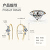 Women's Moissanite Inlaid Sterling Silver Geometric and Star Pattern Ear Studs with Plating Design