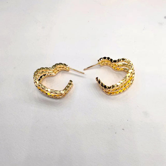 1 Pair Simple Style Heart Shape Plating Metal Ear Studs