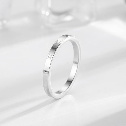 Simple Style Solid Color Titanium Steel Polishing Rings