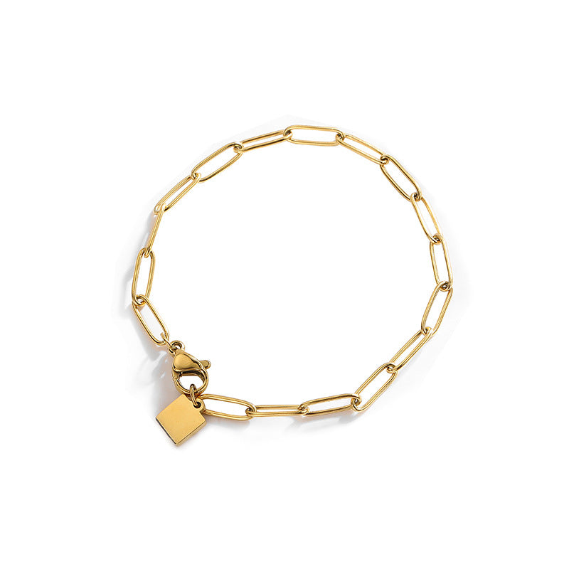 Simple Style Geometric Titanium Steel Plating 18k Gold Plated Bracelets