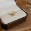 Korean temperament diamond zircon geometric opening ring light luxury niche fashion index finger ring Internet celebrity versatile jewelry women