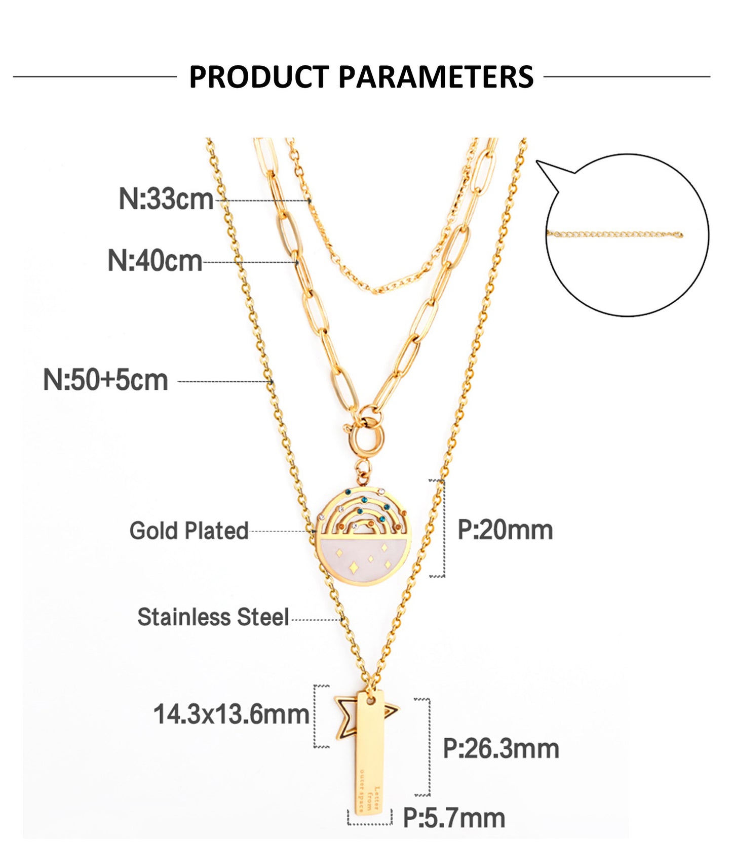 Fashion Universe Astronaut Stainless Steel Artificial Rhinestones Artificial Pearls Layered Necklaces