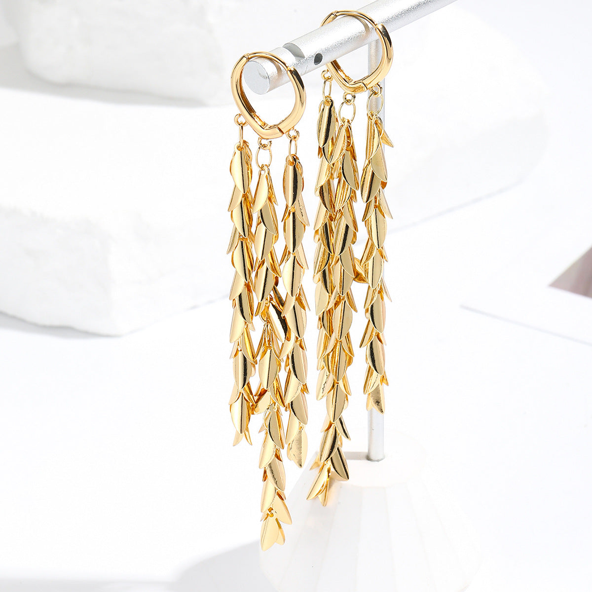 1 Pair Casual Grain Plating Copper Drop Earrings