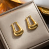 Minimalist Quadrilateral Geometric Titanium Steel 18K Gold Plated Earrings