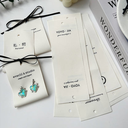 Fabric earrings card cotton soft cloth premium simple necklace hair band stud earrings jewelry cardboard packaging logo label