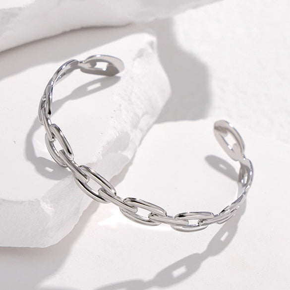Expressive Stripe Stainless Steel Electroplating Bangles