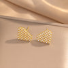 Moderate Luxury Flower Copper Diamond Inlay Stud Earrings