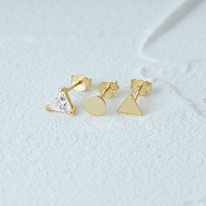 1 Set Simple Style Star Butterfly Plating Sterling Silver Ear Studs