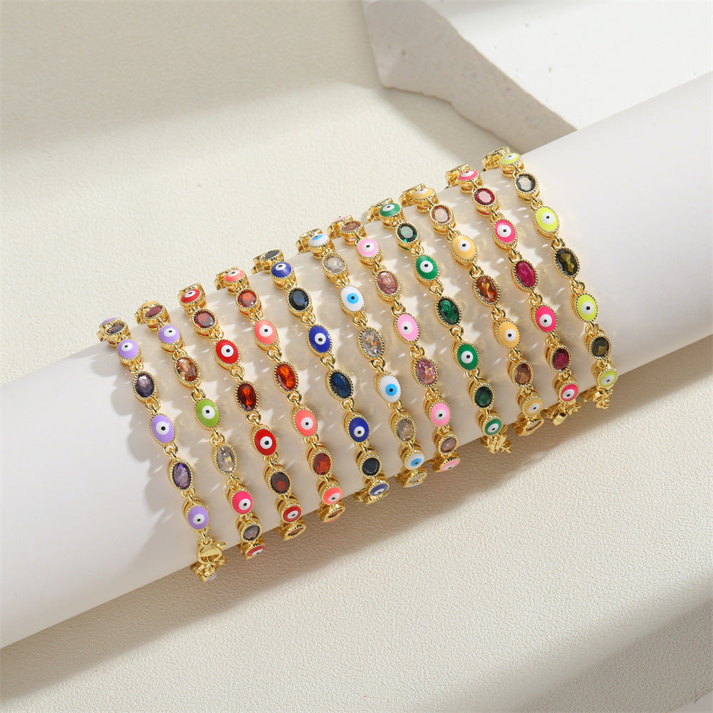 Cross-border exclusive for Hong Kong style retro devil's eye, personality high-end bracelet, ins-style versatile design bracelet women