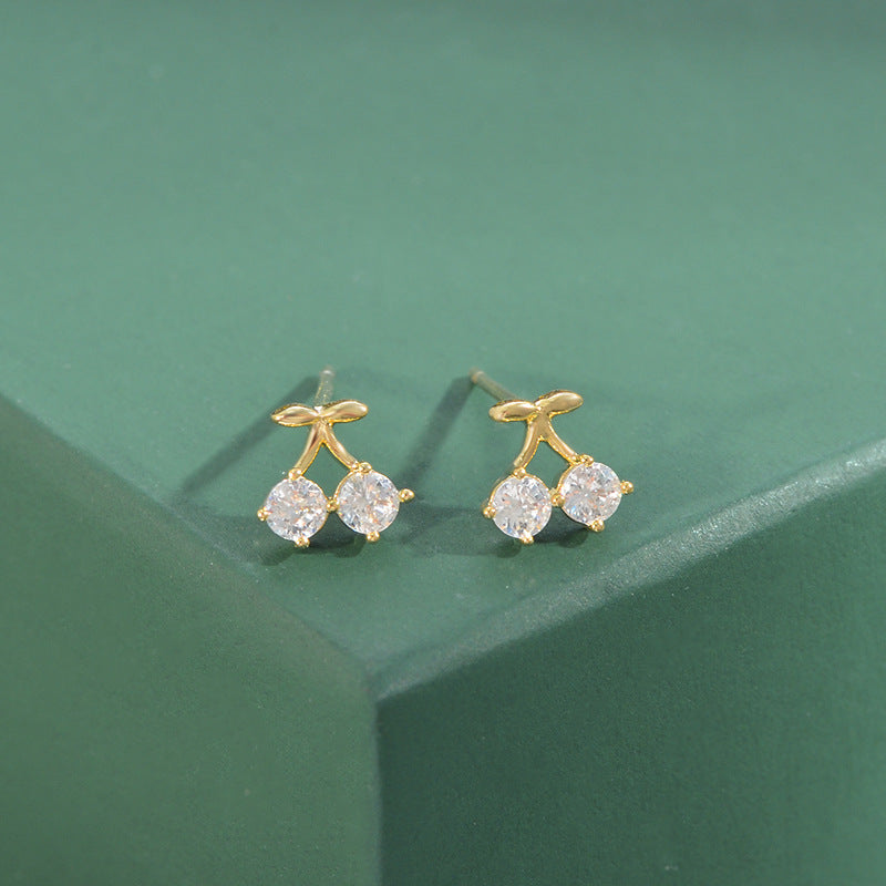 1 Set Simple Style Round Copper Inlay Zircon Ear Studs