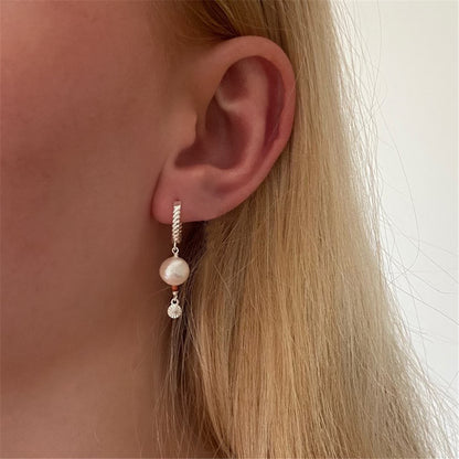 1 Pair Elegant Snowflake Plating Sterling Silver Drop Earrings