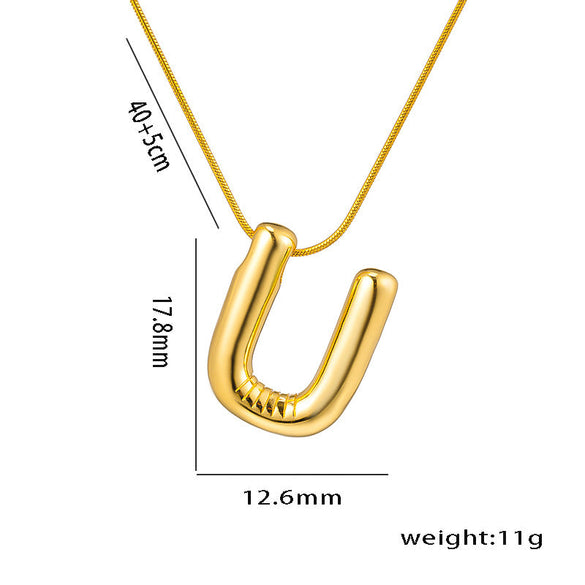 Moderate Luxury Letter Text Number Titanium Steel 18K Gold Plated Necklaces