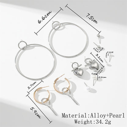 Fashion Geometric Alloy Plating Artificial Pearls Women's Earrings 1 Set