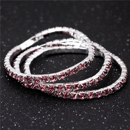 Simple Style Geometric Crystal Rhinestone Gem Bracelets