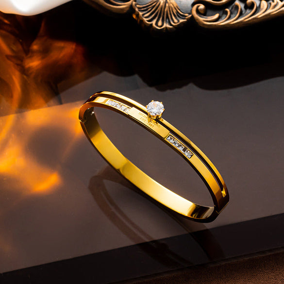 Star Titanium Steel 18K Gold Plated Bangles