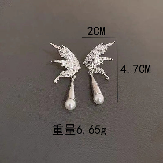 1 Pair Simple Style Wings Plating Metal Drop Earrings