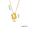 Letter Text Number Titanium Steel 18K Gold Plated Necklaces