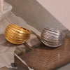Vintage Fashion Retro Circle Geometric Stainless Steel 18K Gold Plated Rings