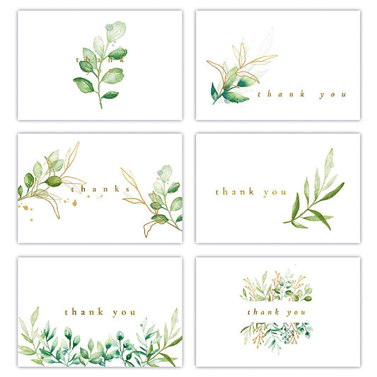 wholesale green plant thank you card 4x6 inch gift card gift packaging greeting card bouquet insert decoration