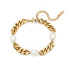 Casual Pearl Geometric Stainless Steel 18K Gold Plated Necklaces