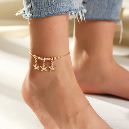 Simple Shell Starfish Diamond Anklet Wholesale