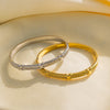 IG Style Ellipse Titanium Steel 18K Gold Plated Bangles