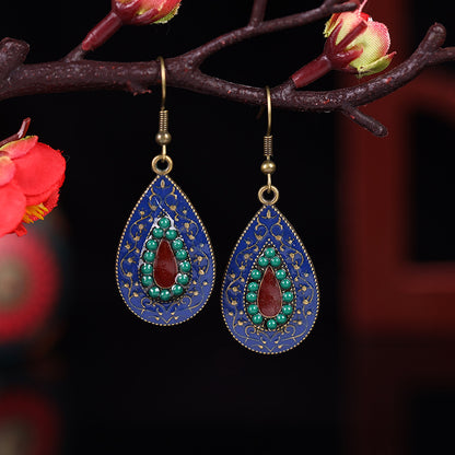 1 Pair Retro Water Droplets Alloy Plating Women's Drop Earrings