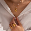 IG Style Round Geometric Stainless Steel Electroplating Necklaces