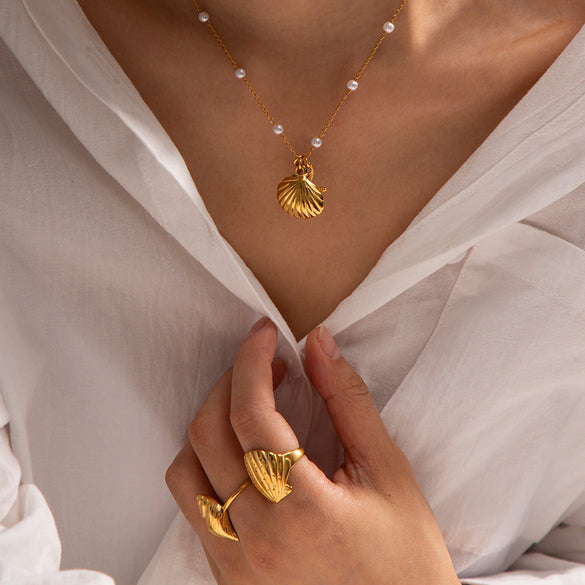 IG Style Round Geometric Stainless Steel Electroplating Necklaces