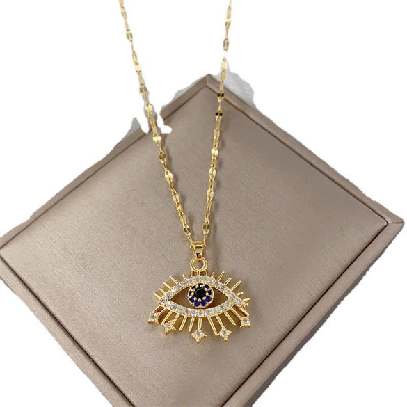 Moderate Luxury Letter Chinese Character Text Number Titanium Steel 18K Gold Plated Necklaces