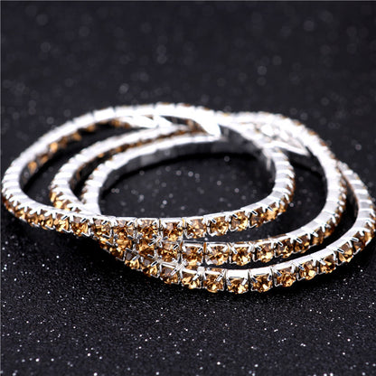 Simple Style Geometric Crystal Rhinestone Gem Bracelets