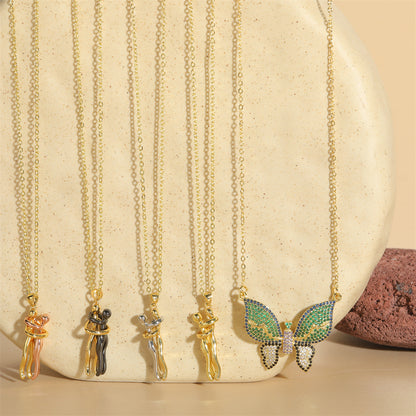 Cross-border hot sale cute butterfly design jewelry pendant clavicle chain new niche cold wind versatile necklace women